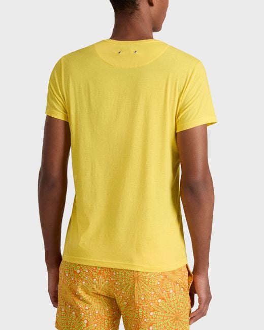 Vilebrequin Yellow Organic Cotton T-Shirt City for men