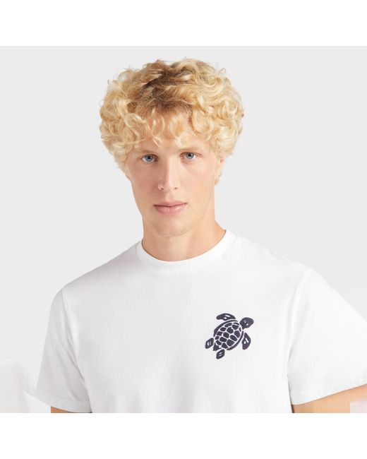 Vilebrequin T-shirt Aus Bio-baumwolle Mit Aufgestickter Schildkröte Für Herren in White für Herren