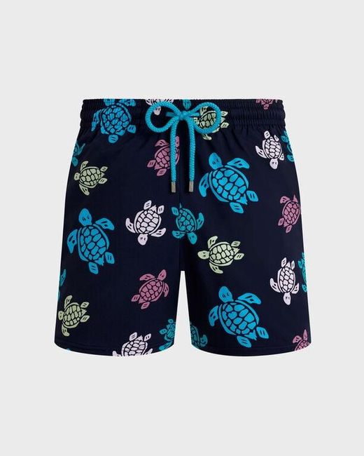 Vilebrequin Stretch Swim Trunks Tortues Multicolores - Swimwear - Monrise - Blue - Size Xs for men