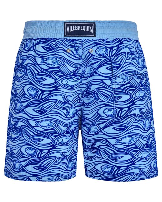 Vilebrequin Swim Shorts Flocked Aquarium in Blue for Men