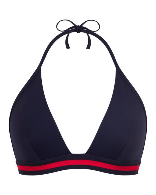 Vilebrequin Blue Halter Bikini Top Solid - X Ines De La Fressange