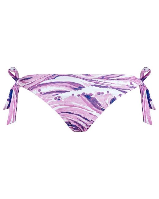 Slip bikini donna con laccetti laterali wave - x maison kitsuné - costume da bagno - flamme di Vilebrequin in Purple