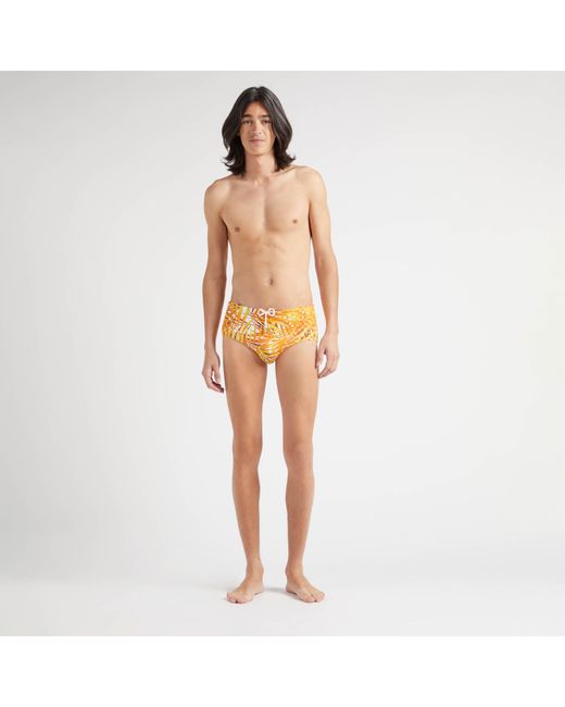 Vilebrequin Palm Leaves Badehose Für Herren in Orange für Herren