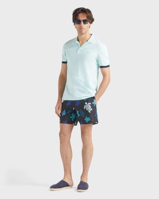 Vilebrequin Blue Ultra-light And Packable Swim Trunks Tortues Multicolores - Swimwear - Mahina - Black - Size S for men