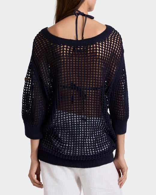 Vilebrequin Crochet Sweater Solid - Pullover - Linh - Blue - Size Xs