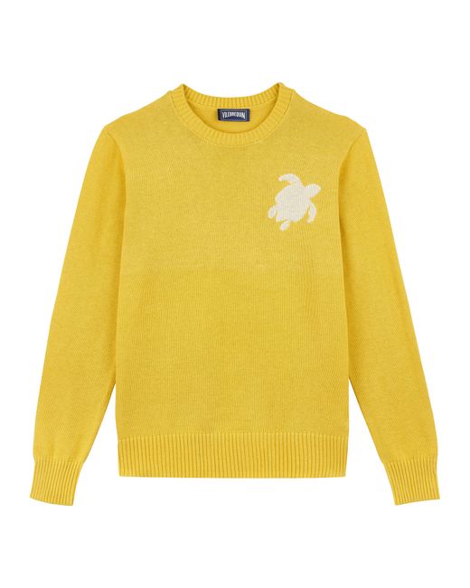 Vilebrequin Turtle Rundhalspullover Aus Baumwolle Und Kaschmir Für Herren in Yellow für Herren