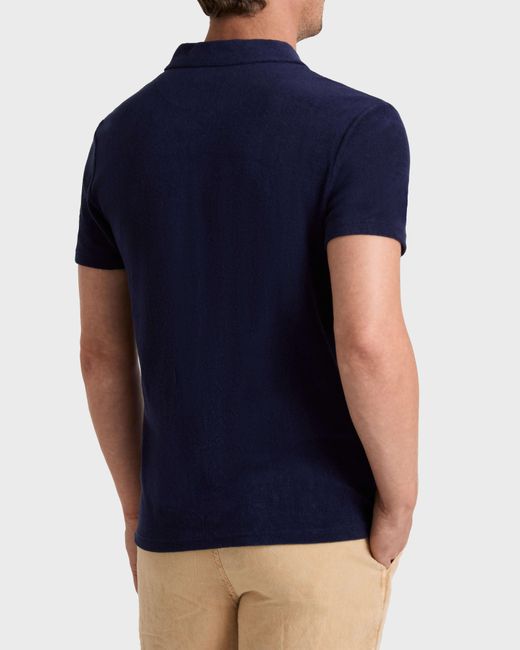Vilebrequin Blue Organic Cotton Terry Polo Solid for men