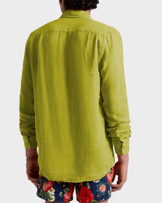 Vilebrequin Einfarbiges Hemd Aus Leinen Für Herren - Hemd - Caroubis - Grün - Größe S in Green für Herren