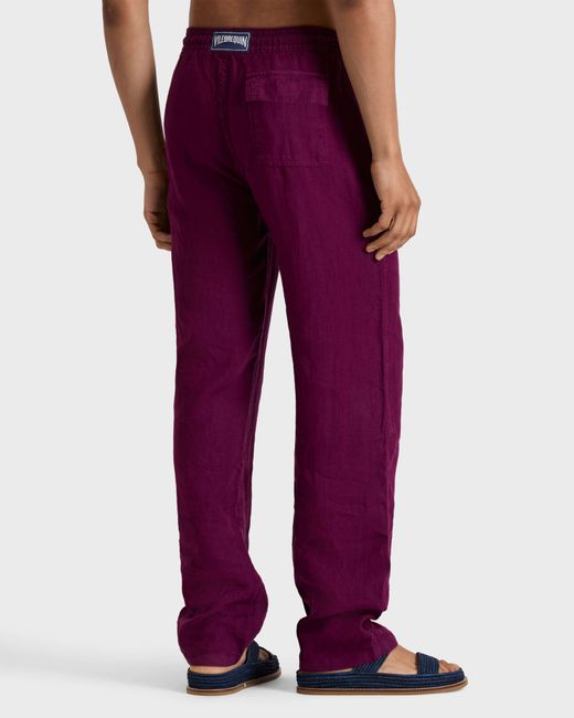 Vilebrequin Purple Linen Comfort Pants Solid for men