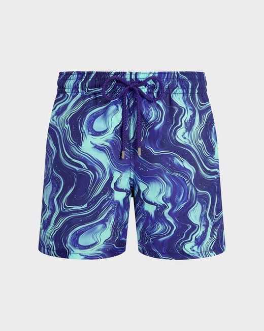 Vilebrequin Swim Trunks Marble - Swimwear - Moorea - Blue - Size S for men