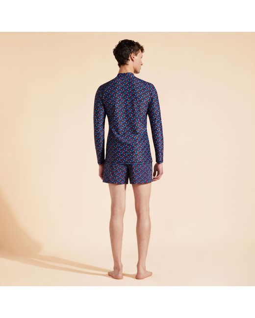 Vilebrequin Langärmeliger Micro Ronde Des Tortues Rashguard Mit Reißverschluss Für Herren in Blue für Herren