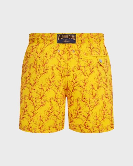 Vilebrequin Embroidered Swim Trunks X-ray Seaweed - Limited Edition - Swimwear - Mistral - Yellow - Size L for men