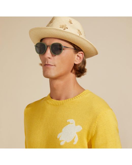 Vilebrequin Turtle Rundhalspullover Aus Baumwolle Und Kaschmir Für Herren in Yellow für Herren