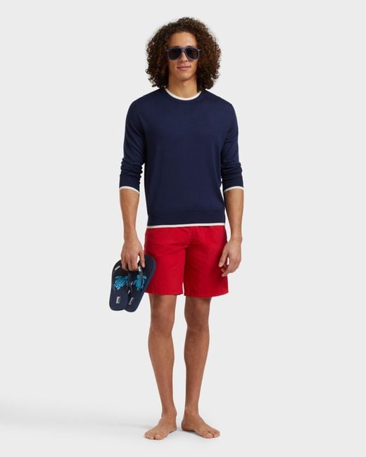 Vilebrequin Long Swim Shorts Water-reactive Ronde Des Tortues - Swimwear - Okoa - Red - Size S for men