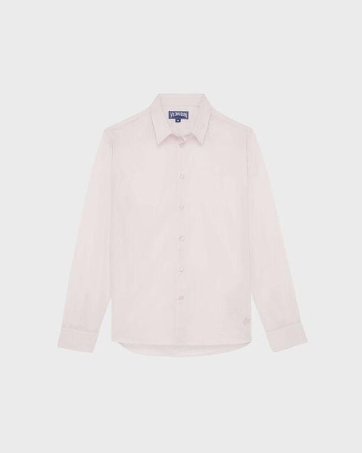Vilebrequin Pink Cotton Voile Lightweight Shirt Solid
