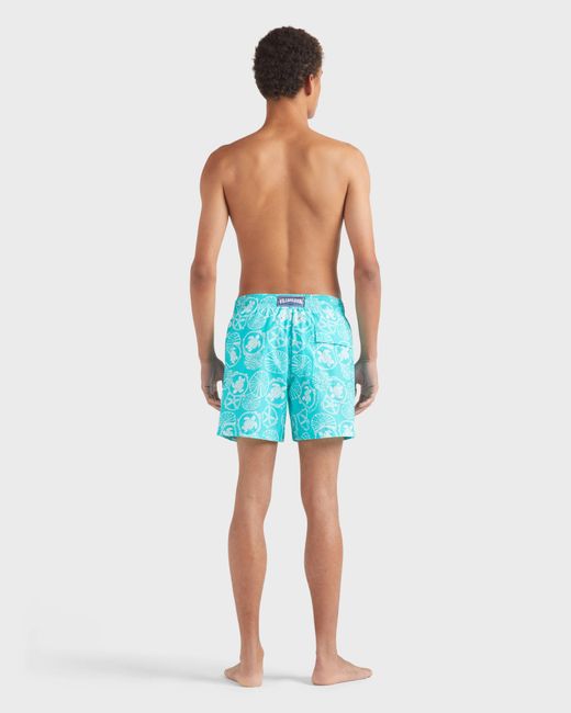 Vilebrequin Blue Swim Trunks Oursins Bicolores for men