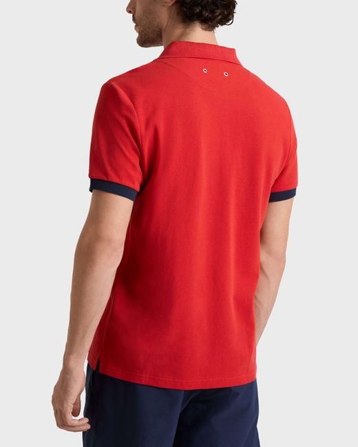 Vilebrequin Red Organic Cotton Pique Polo Shirt Solid for men