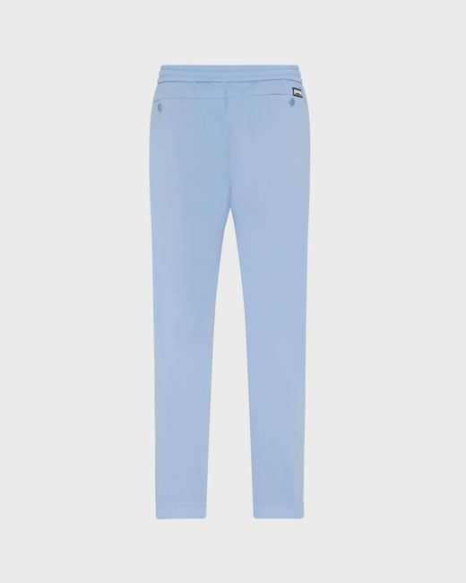 Vilebrequin Blue Satin Cotton Elastic Waist Pants Solid for men