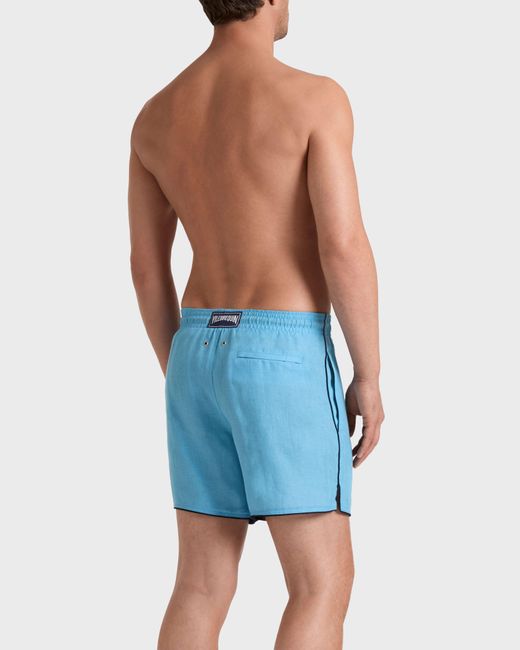 Vilebrequin Blue Linen Swim Shorts Solid for men