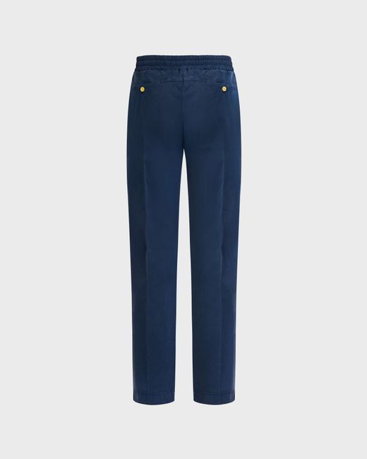 Vilebrequin Blue Cotton And Elastic Waist Pants Solid for men