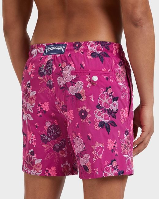 Vilebrequin Swim Shorts Embroidered Flowers for men
