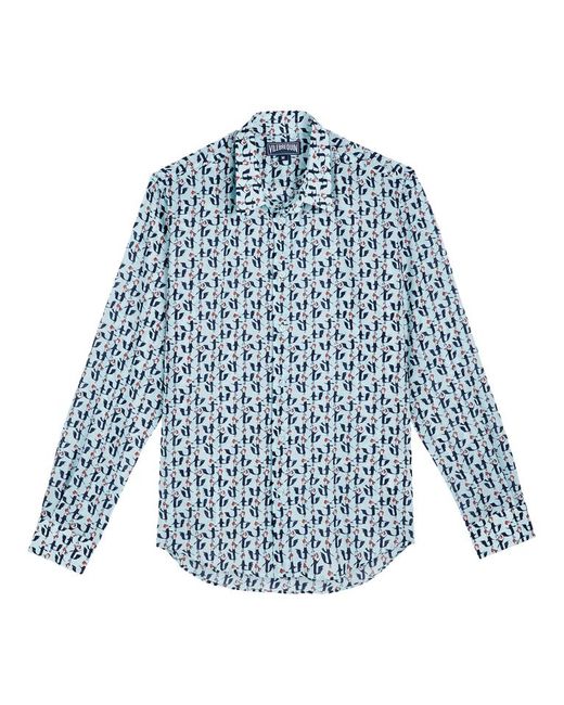 Vilebrequin Cotton Voile Lightweight Shirt Cocorico! in Blue | Lyst