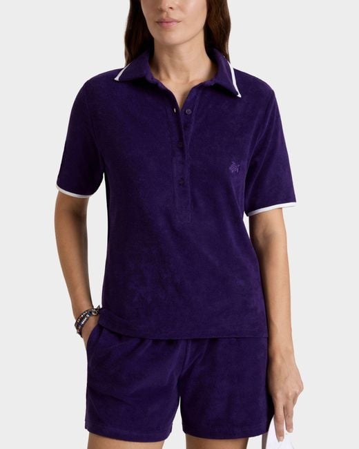 Vilebrequin Blue Terry Polo Solid
