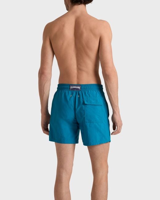 Vilebrequin Blue Swim Shorts Water-Reactive Micro Ronde Des Tortues for men