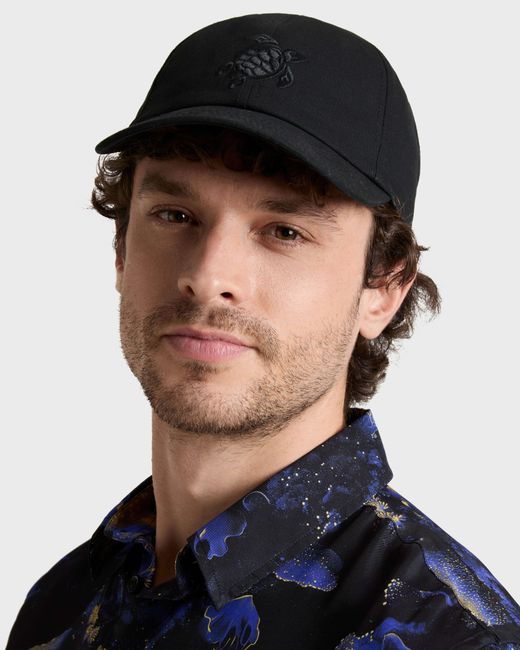 Vilebrequin Black Solid Cap Turtle Embroidery