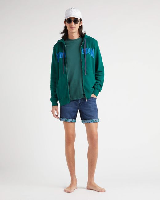 Vilebrequin Green Cotton Full Zip Hoodie Sweatshirt Stitched Logo for men