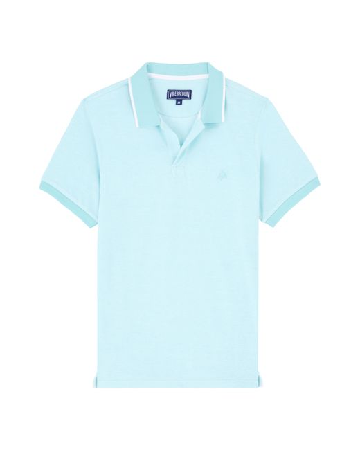 Vilebrequin Solid Polohemd Aus Baumwolle Mit Changierendem Effekt Für Herren in Blue für Herren