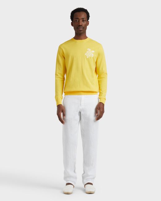 Vilebrequin Yellow Cotton Sweater Turtle for men