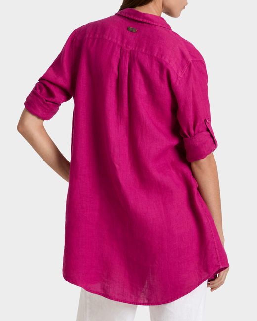 Vilebrequin Pink Linen Shirt Dress Solid