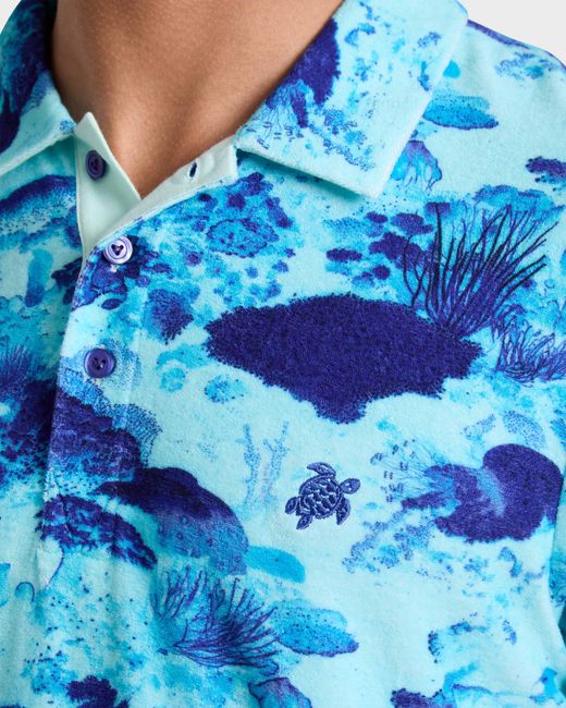 Vilebrequin Blue Terry Polo Coral Reef for men