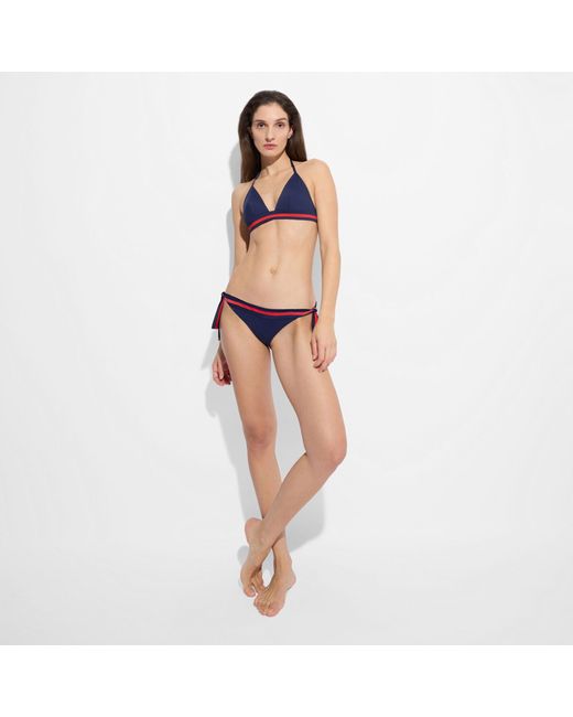 Vilebrequin Blue Halter Bikini Top Solid - X Ines De La Fressange