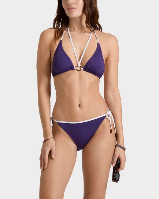 Vilebrequin Blue Triangle Bikini Top Solid