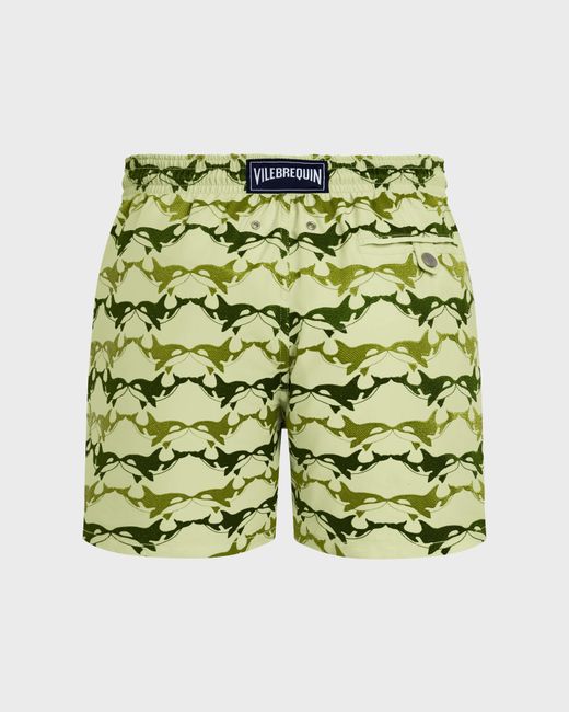 Vilebrequin Green Swim Shorts Embroidered Orcas for men