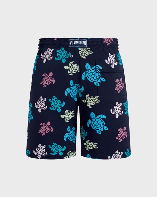 Vilebrequin Long Stretch Swim Trunks Tortues Multicolores - Swimwear - Okorise - Blue - Size S for men