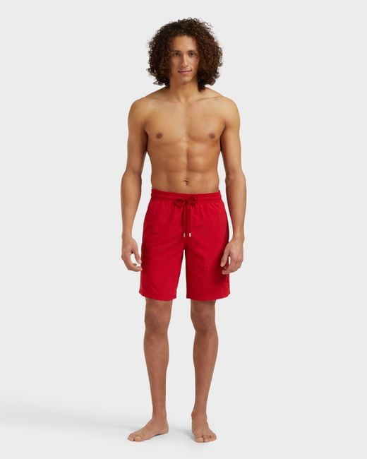 Vilebrequin Long Swim Trunks Water-reactive Ronde Des Tortues - Swimwear - Okoa - Red - Size S for men