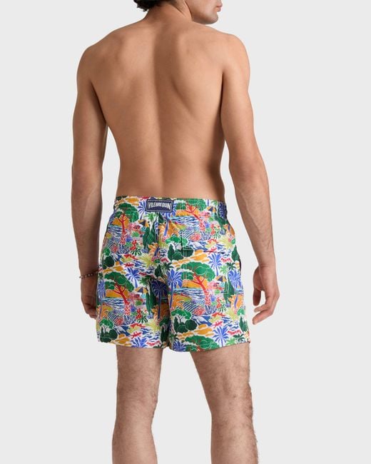 Vilebrequin Blue Swim Trunks Seaside Life - Swimwear - Moorea - White - Size Xs for men