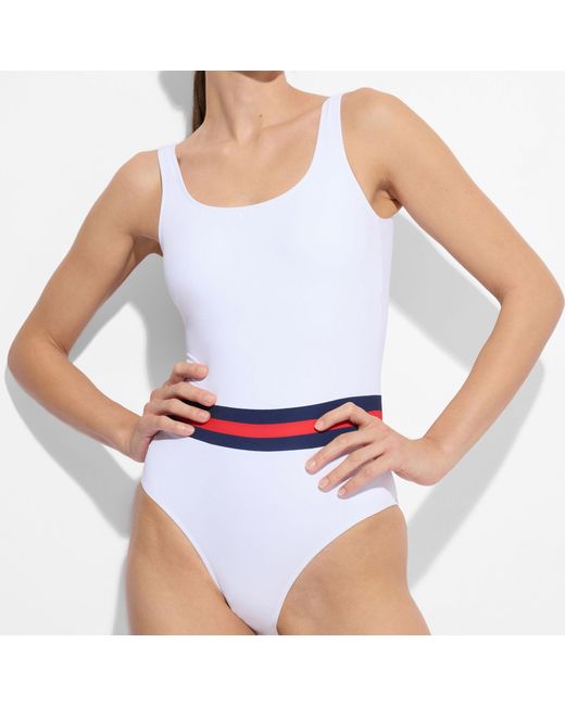 Vilebrequin White One-piece Swimsuit Solid - X Ines De La Fressange