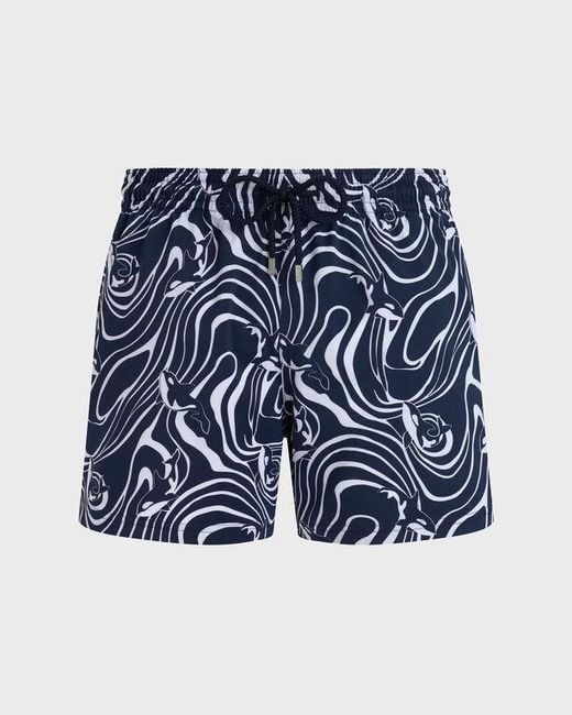 Vilebrequin Stretch Short Swim Trunks Orcas - Swimwear - Monrise - Blue - Size S for men