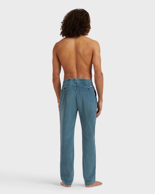 Vilebrequin Blue Elastic Waist Pants Velvet for men