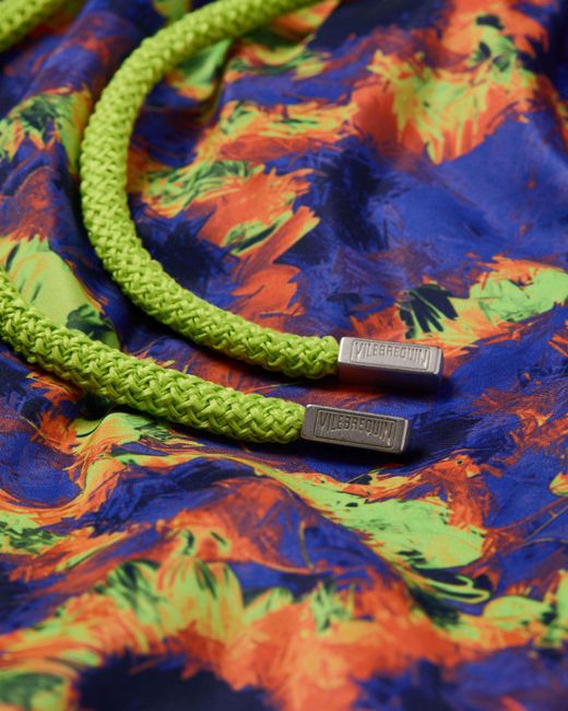 Vilebrequin Blue Ultra-Light And Packable Swim Shorts Sunflowers for men