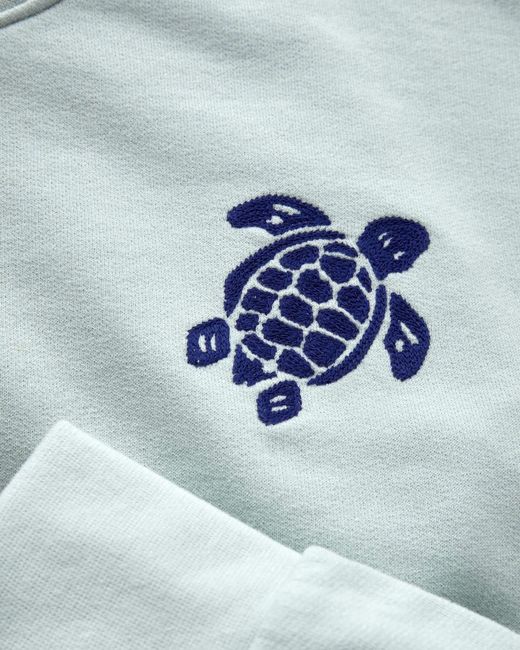 Vilebrequin Blue Crewneck Organic Cotton Sweatshirt Turtle for men