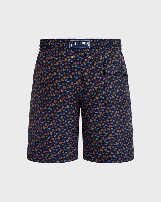 Vilebrequin Blue Long Swim Trunks Micro Ronde Des Tortues - Swimwear - Okoa - Orange - Size S for men