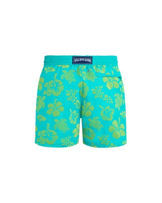 Maillot De Bain Ultra-Léger Et Pliable Homme Imprimé Tropical Turtle Floqué Vilebrequin pour homme en coloris Blue
