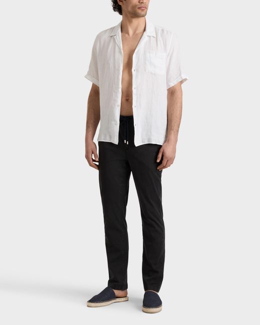 Vilebrequin Black Elastic Waist Cotton Satin Pants Solid for men
