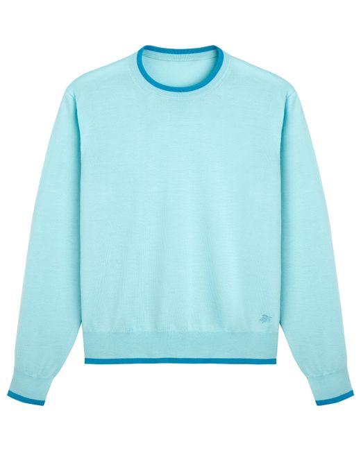 Vilebrequin Merino Wool Cashmere Silk Crewneck Sweater in Blue für Herren