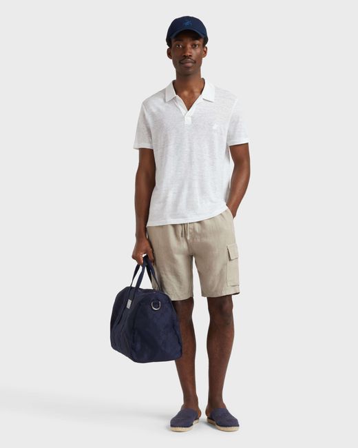 Vilebrequin Natural Linen Bermuda Shorts Cargo Pockets for men